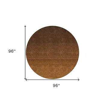 8' Chocolate And Brown Round Ombre Washable Indoor Outdoor Area Rug