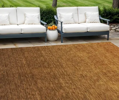 8' X 10' Chocolate And Brown Ombre Washable Indoor Outdoor Area Rug