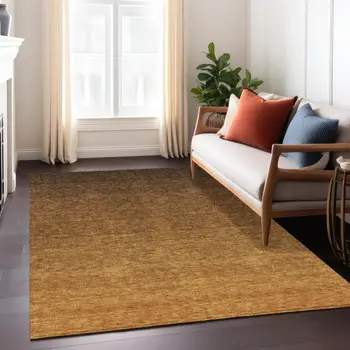 8' X 10' Chocolate And Brown Ombre Washable Indoor Outdoor Area Rug