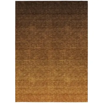 9' X 12' Chocolate And Brown Ombre Washable Indoor Outdoor Area Rug