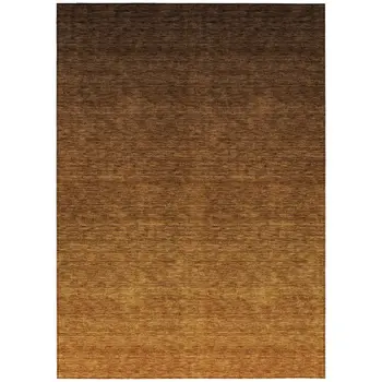 9' X 12' Chocolate And Brown Ombre Washable Indoor Outdoor Area Rug