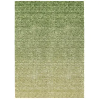 5' X 8' Artichoke Green And Fern Green Ombre Washable Indoor Outdoor Area Rug