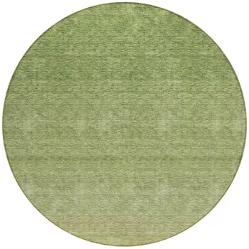 8' Artichoke Green And Fern Green Round Ombre Washable Indoor Outdoor Area Rug