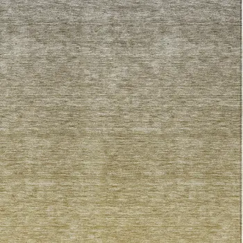 9' X 12' Gold Beige And Taupe Ombre Washable Indoor Outdoor Area Rug