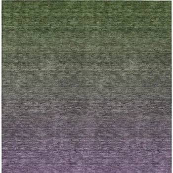 8' X 10' Purple Charcoal And Green Ombre Washable Indoor Outdoor Area Rug