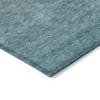 8' X 10' Teal Blue Gray And Charcoal Ombre Washable Indoor Outdoor Area Rug