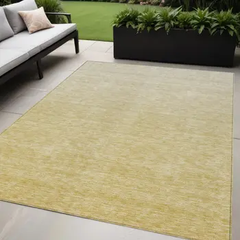5' X 8' Wheat Gold And Tan Ombre Washable Indoor Outdoor Area Rug