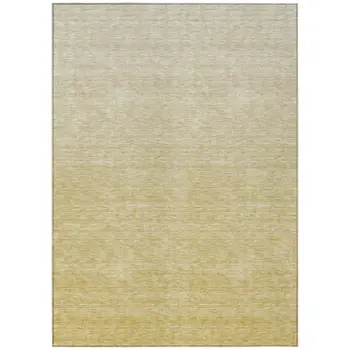 9' X 12' Wheat Gold And Tan Ombre Washable Indoor Outdoor Area Rug