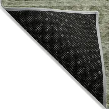 10' X 14' Olive Green And Fern Green Southwestern Washable Indoor Outdoor Area Rug