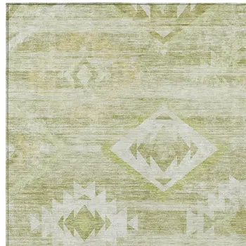3' X 5' Sage Artichoke Green And Mint Green Southwestern Washable Indoor Outdoor Area Rug