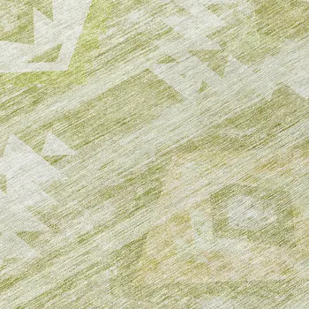 8' Sage Artichoke Green And Mint Green Round Southwestern Washable Indoor Outdoor Area Rug