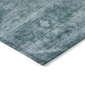 3' X 5' Teal Blue And Aqua Southwestern Washable Indoor Outdoor Area Rug