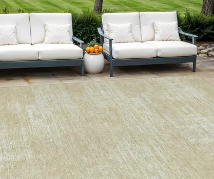 10' X 14' Beige Tan And Taupe Abstract Washable Indoor Outdoor Area Rug