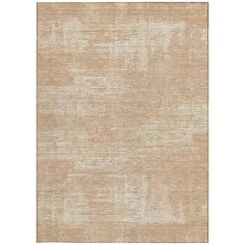5' X 8' Coral And Salmon Abstract Washable Indoor Outdoor Area Rug