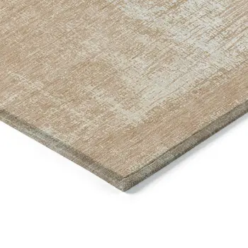 9' X 12' Coral And Salmon Abstract Washable Indoor Outdoor Area Rug