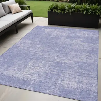 5' X 8' Lavender Purple And Lilac Abstract Washable Indoor Outdoor Area Rug
