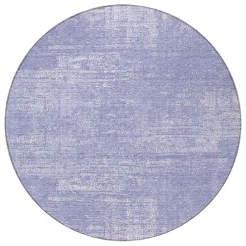 8' Lavender Purple And Lilac Round Abstract Washable Indoor Outdoor Area Rug