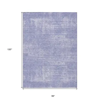 8' X 10' Lavender Purple And Lilac Abstract Washable Indoor Outdoor Area Rug