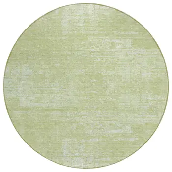8' Sage Artichoke Green And Mint Green Round Abstract Washable Indoor Outdoor Area Rug