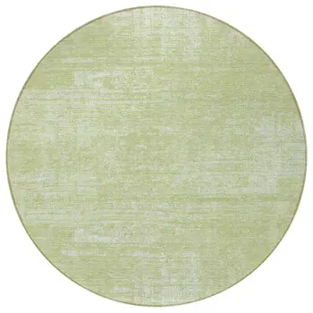8' Sage Artichoke Green And Mint Green Round Abstract Washable Indoor Outdoor Area Rug