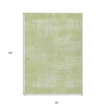 8' X 10' Sage Artichoke Green And Mint Green Abstract Washable Indoor Outdoor Area Rug