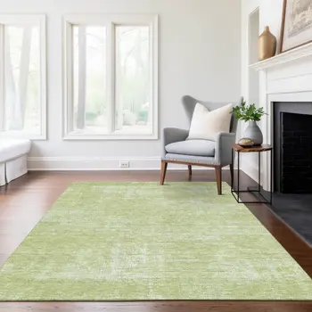 10' X 14' Sage Artichoke Green And Mint Green Abstract Washable Indoor Outdoor Area Rug