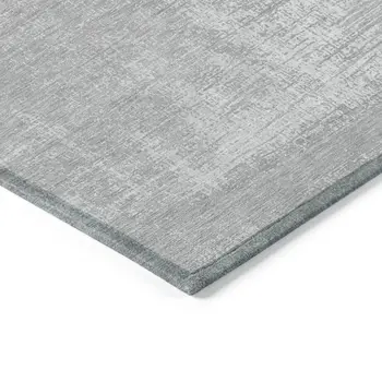 8' X 10' Silver And Gray Abstract Washable Indoor Outdoor Area Rug