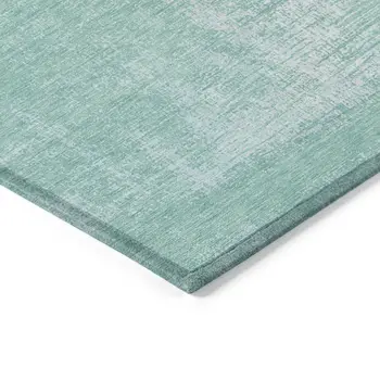 3' X 5' Turquoise And Teal Blue Abstract Washable Indoor Outdoor Area Rug