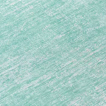 8' Turquoise And Teal Blue Round Abstract Washable Indoor Outdoor Area Rug
