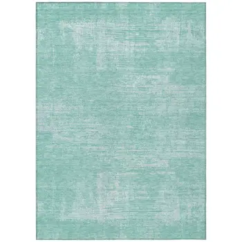 8' X 10' Turquoise And Teal Blue Abstract Washable Indoor Outdoor Area Rug