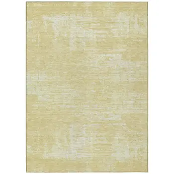 5' X 8' Wheat And Tan Abstract Washable Indoor Outdoor Area Rug