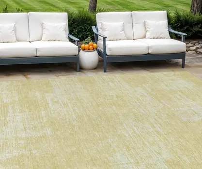 8' X 10' Wheat And Tan Abstract Washable Indoor Outdoor Area Rug