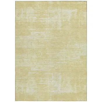 10' X 14' Wheat And Tan Abstract Washable Indoor Outdoor Area Rug