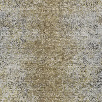 5' X 8' Brown Beige And Charcoal Oriental Washable Indoor Outdoor Area Rug