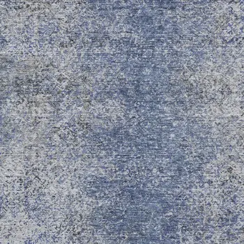 8' X 10' Denim Blue And Sky Blue Oriental Washable Indoor Outdoor Area Rug