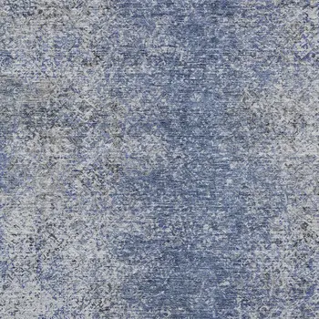 10' X 14' Denim Blue And Sky Blue Oriental Washable Indoor Outdoor Area Rug