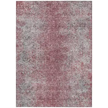 3' X 5' Merlot Silver And Gray Oriental Washable Indoor Outdoor Area Rug