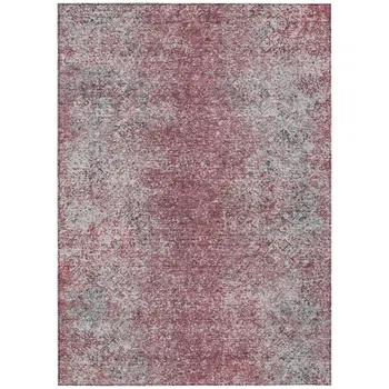 3' X 5' Merlot Silver And Gray Oriental Washable Indoor Outdoor Area Rug