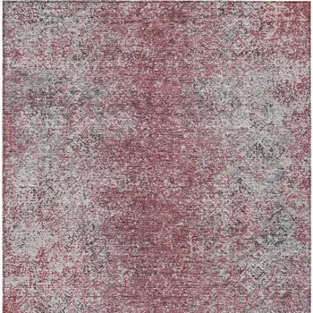 3' X 5' Merlot Silver And Gray Oriental Washable Indoor Outdoor Area Rug