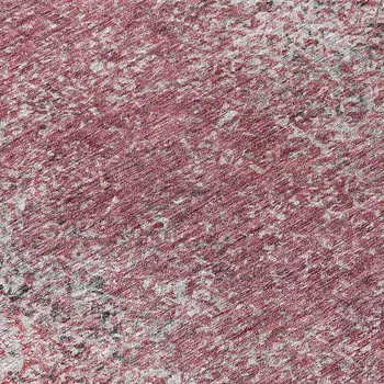 8' Merlot Silver And Gray Round Oriental Washable Indoor Outdoor Area Rug