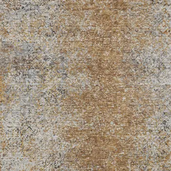 8' X 10' Terra Cotta Silver And Charcoal Oriental Washable Indoor Outdoor Area Rug