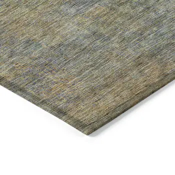 9' X 12' Green Gold And Charcoal Abstract Washable Indoor Outdoor Area Rug
