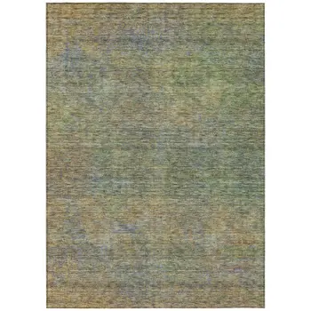 10' X 14' Green Gold And Charcoal Abstract Washable Indoor Outdoor Area Rug