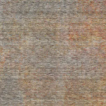 3' X 5' Gray Charcoal And Orange Abstract Washable Indoor Outdoor Area Rug