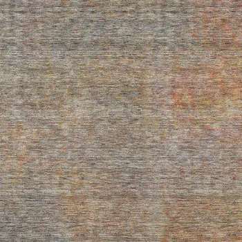 8' X 10' Gray Charcoal And Orange Abstract Washable Indoor Outdoor Area Rug