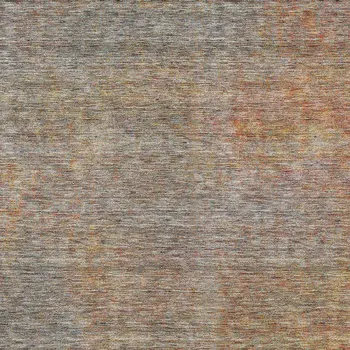 10' X 14' Gray Charcoal And Orange Abstract Washable Indoor Outdoor Area Rug