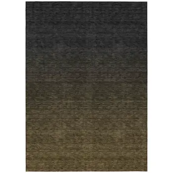 9' X 12' Gray And Brown Abstract Washable Indoor Outdoor Area Rug