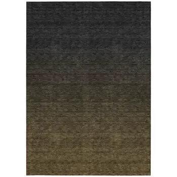 9' X 12' Gray And Brown Abstract Washable Indoor Outdoor Area Rug