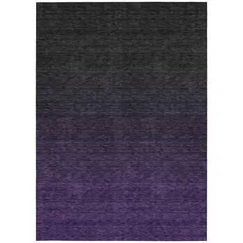 3' X 5' Eggplant Purple And Charcoal Abstract Washable Indoor Outdoor Area Rug