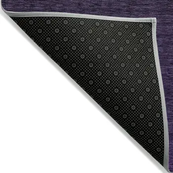 8' X 10' Eggplant Purple And Charcoal Abstract Washable Indoor Outdoor Area Rug